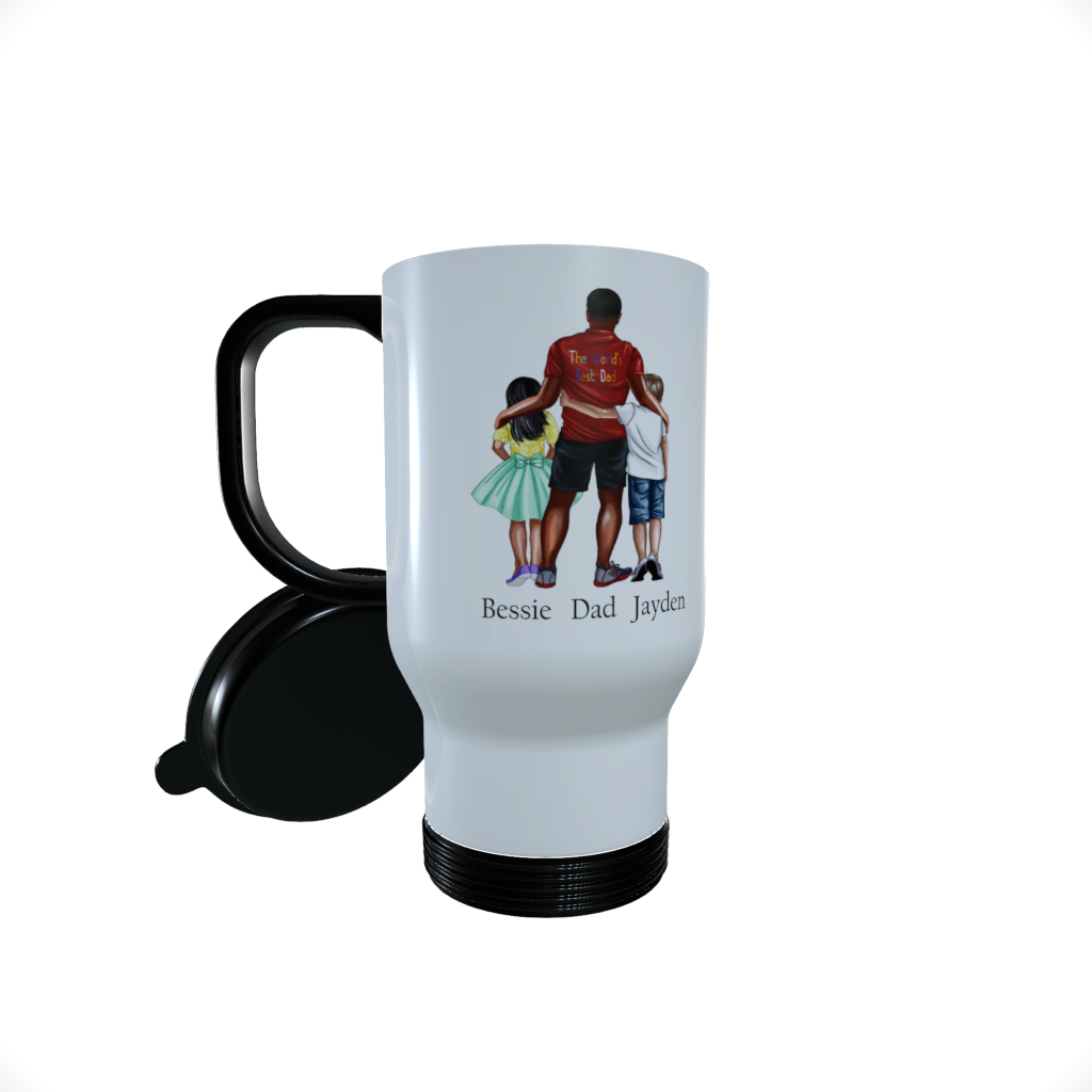 Father & Children Travel Mug, Custom Daddy Travel Mug